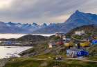 Settlement Kuummiit (former Kummiut). Ammassalik area in Greenland, Tasiilaq., autumn Art Print